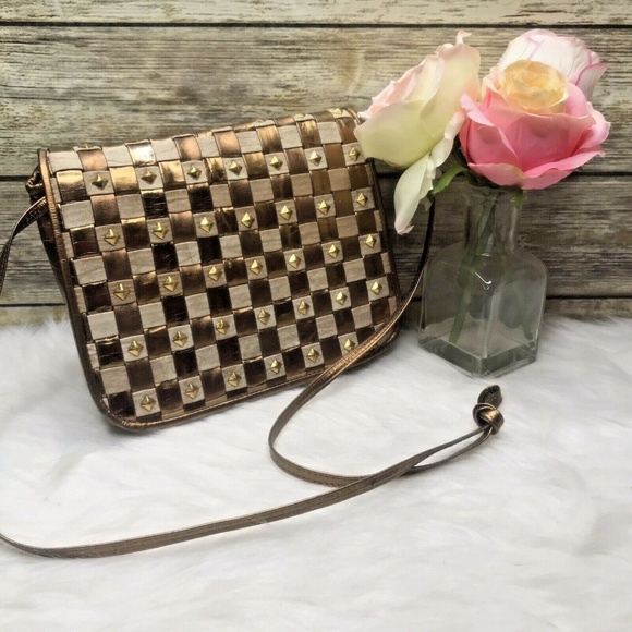 Vntg Very Special Things Metallic Woven Purse - Picture 1 of 12